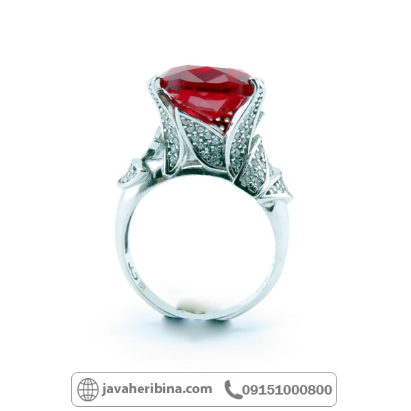 انگشتر یاقوت سرخ نقره زنانه درشت و زیبا _کد:34674