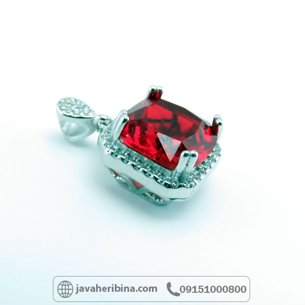 گردنبند یاقوت سرخ نقره ززنانه خوش رنگ _کد:34675