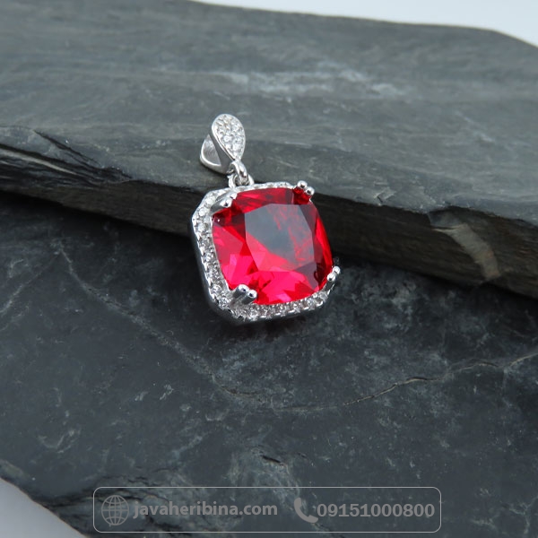 گردنبند یاقوت سرخ نقره ززنانه خوش رنگ _کد:34675