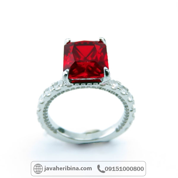 انگشتر یاقوت سرخ نقره زنانه بسیار زیبا _کد:34678