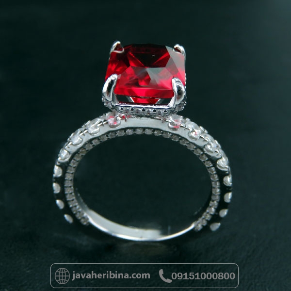 انگشتر یاقوت سرخ نقره زنانه بسیار زیبا _کد:34678