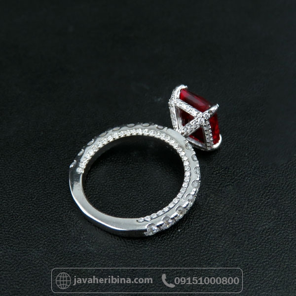 انگشتر یاقوت سرخ نقره زنانه بسیار زیبا _کد:34678