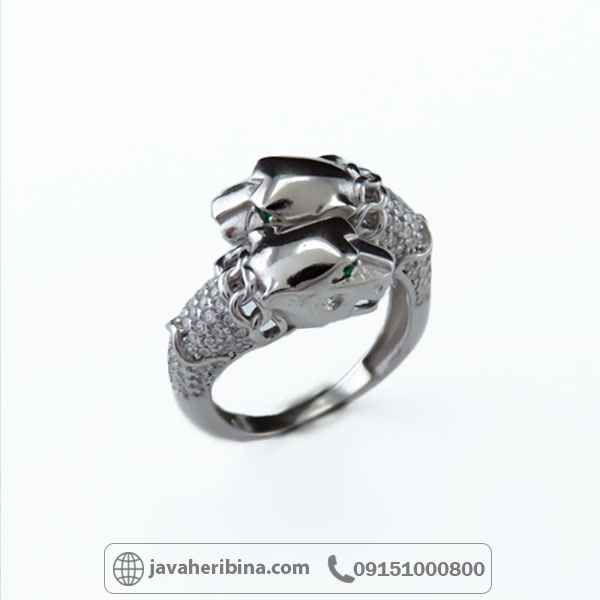انگشتر نقره نقره زنانه طرح ببر _کد:34680