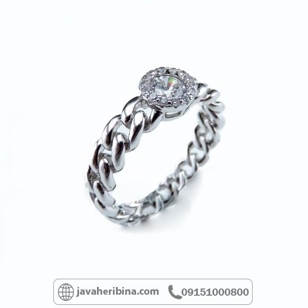 انگشتر نقره زنانه رودیوم شیک _کد:34687