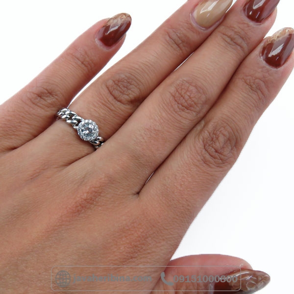 انگشتر نقره زنانه رودیوم شیک _کد:34687