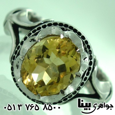 انگشتر سیترین هشت چنگ مردانه