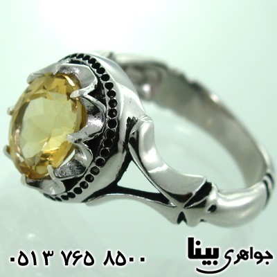 انگشتر سیترین هشت چنگ مردانه