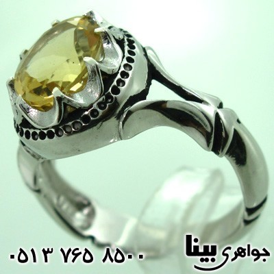 انگشتر سیترین هشت چنگ مردانه