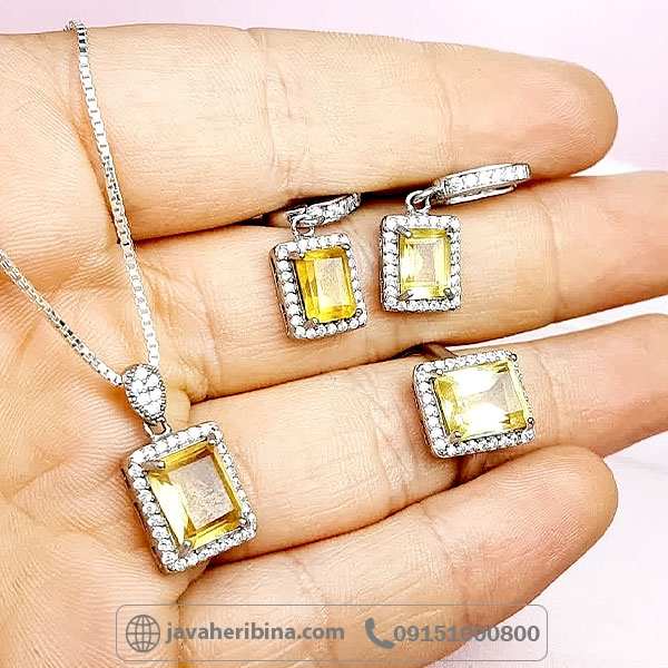 سرویس سیترین نقره زنانه بسیار شیک _کد:34701