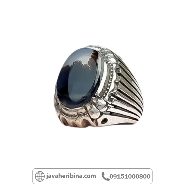 انگشتر عقیق شجری نقره مردانه زیبا _کد:34707