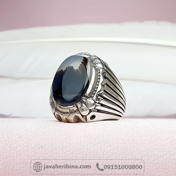 انگشتر عقیق شجری نقره مردانه زیبا _کد:34707