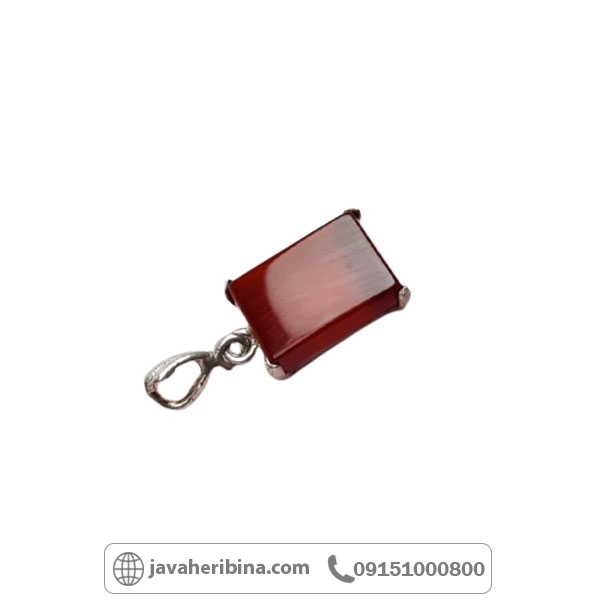گردنبند عقیق قرمز نقره خوش رنگ _کد:34709