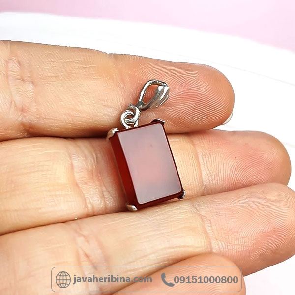 گردنبند عقیق قرمز نقره خوش رنگ _کد:34709