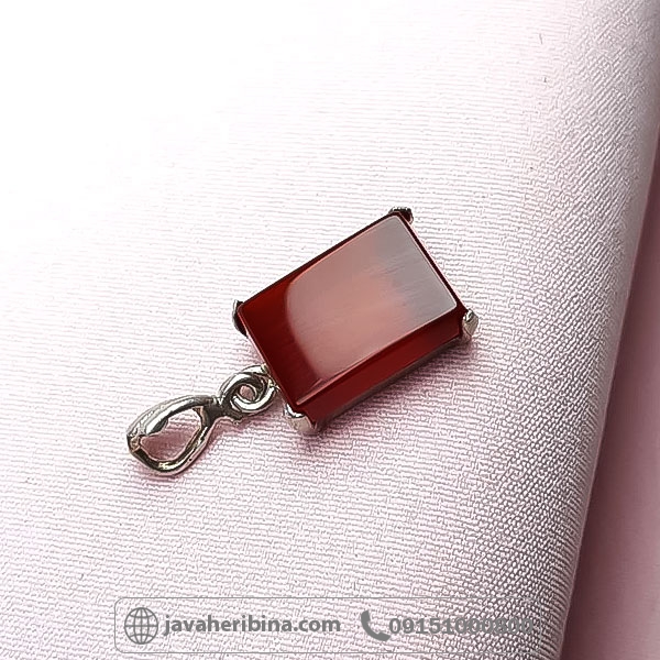 گردنبند عقیق قرمز نقره خوش رنگ _کد:34709