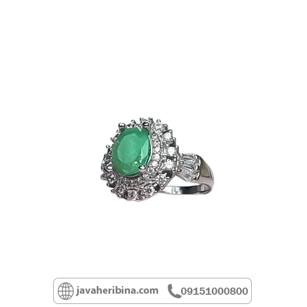 انگشتر زمرد نقره زنانه خاص _کد:34710