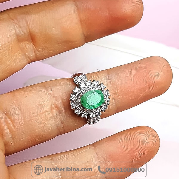 انگشتر زمرد نقره زنانه خاص _کد:34710