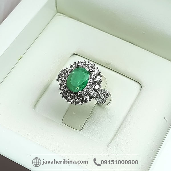 انگشتر زمرد نقره زنانه خاص _کد:34710