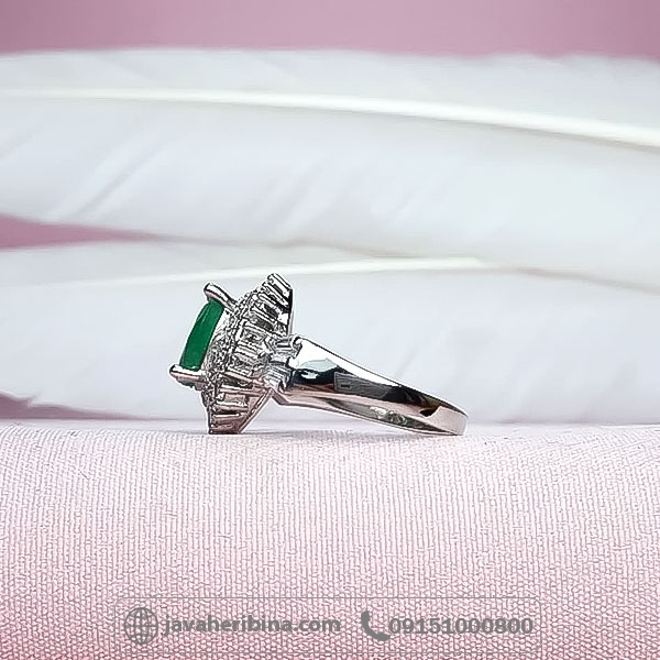 انگشتر زمرد نقره زنانه خاص _کد:34710