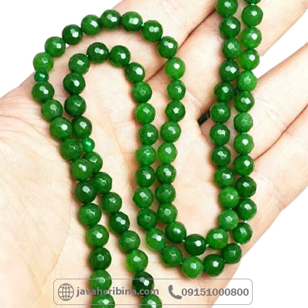 تسبیح جید سبز 101 دانه تراش دار _کد:34715
