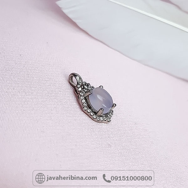 گردنبند عقیق یمنی کبود نقره زنانه _کد:34720
