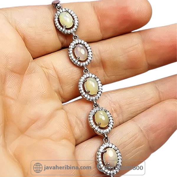 دستبند اوپال نقره زنانه زیبا _کد:34722