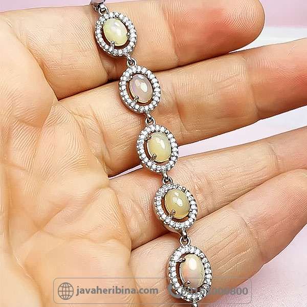 دستبند اوپال نقره زنانه زیبا _کد:34722