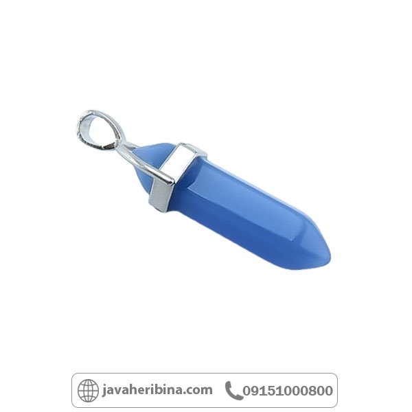 گردنبند عقیق آبی با تراش خاص گردنبند عقیق آبی با تراش خاص