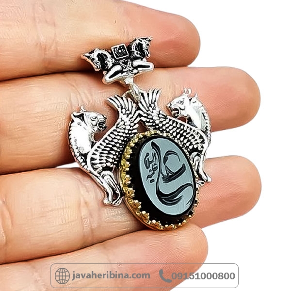 گردنبند عقیق سیاه (اونیکس) با حکاکی علی علیه السلام گردنبند عقیق سیاه (اونیکس) با حکاکی علی علیه السلام