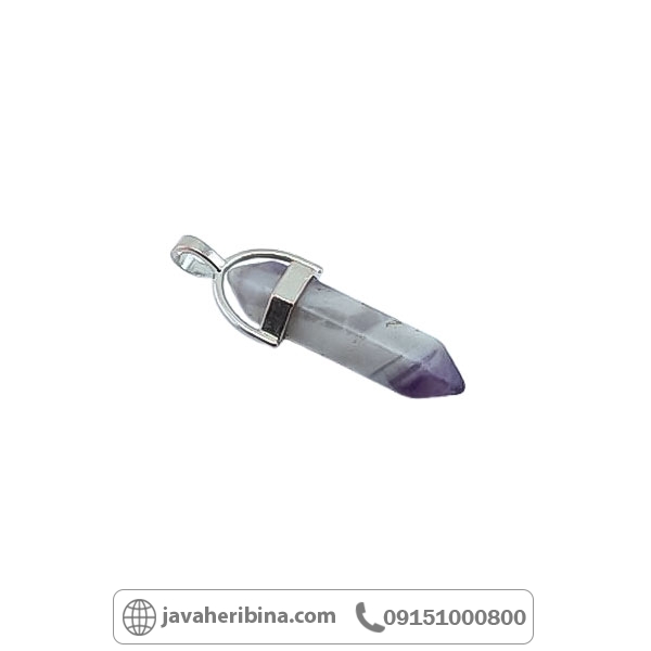 گردنبند آمتیست با تراش منشوری گردنبند آمتیست با تراش منشوری