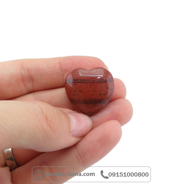 گردنبند جاسپر طرح قلبی _کد:34784