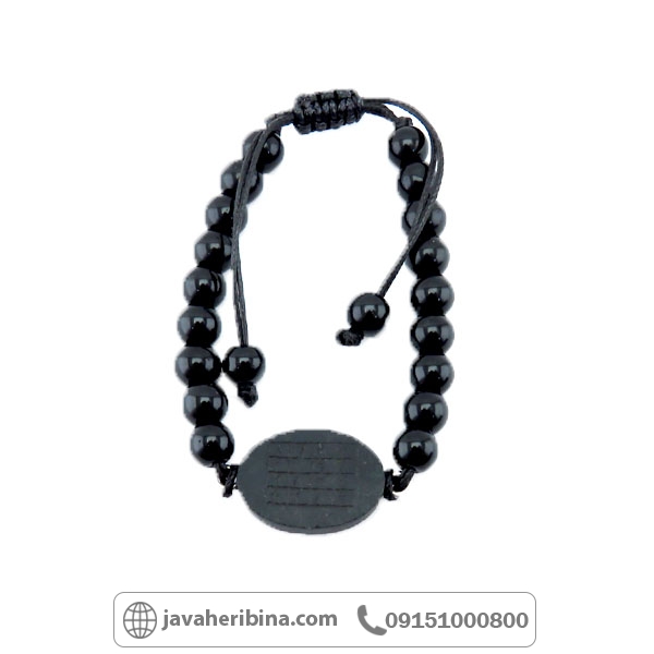 دستبند هبهاب با عقیق سیاه و حکاکی ستاره سلیمان _کد:34794
