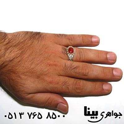 انگشتر چند جواهر عقیق یمنی و زمرد و یاقوت کبود سنتی مردانه