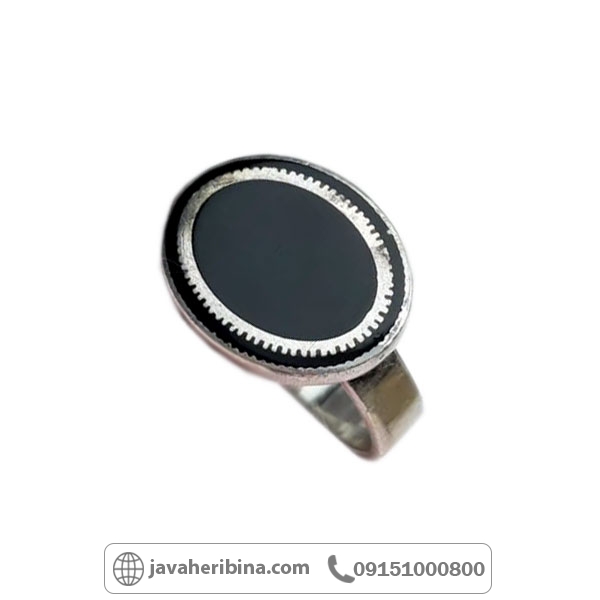 انگشتر عقیق سیاه (اونیکس) اسپرت مردانه _کد:34836