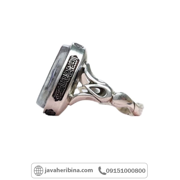انگشتر در نجف با حکاکی یا عباس پشت بسته همراه با حرز امام جواد و تربت امام حسین _کد:34837
