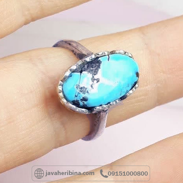 انگشتر فیروزه نیشابوری نقره زنانه زیبا _کد:34840