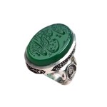 نقره مردانه با حکاکی یا علی یا زهرا _کد:34854