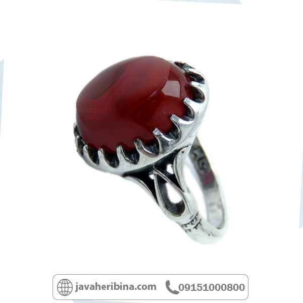 انگشتر عقیق یمنی سلیمانی خوش رنگ و زیبا _کد:34856