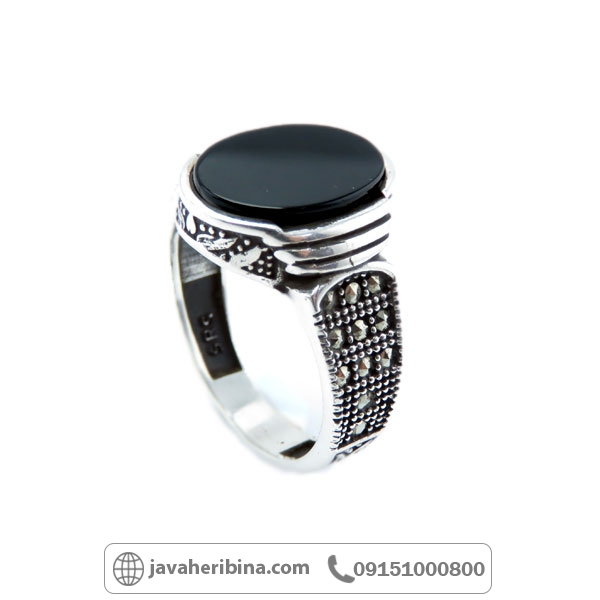انگشتر عقیق سیاه (اونیکس) میکروستینگ مردانه خاص _کد:34858