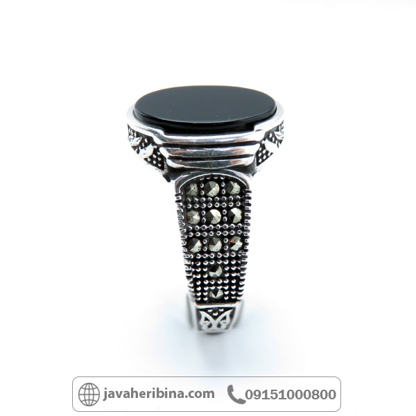 انگشتر عقیق سیاه (اونیکس) میکروستینگ مردانه خاص _کد:34858