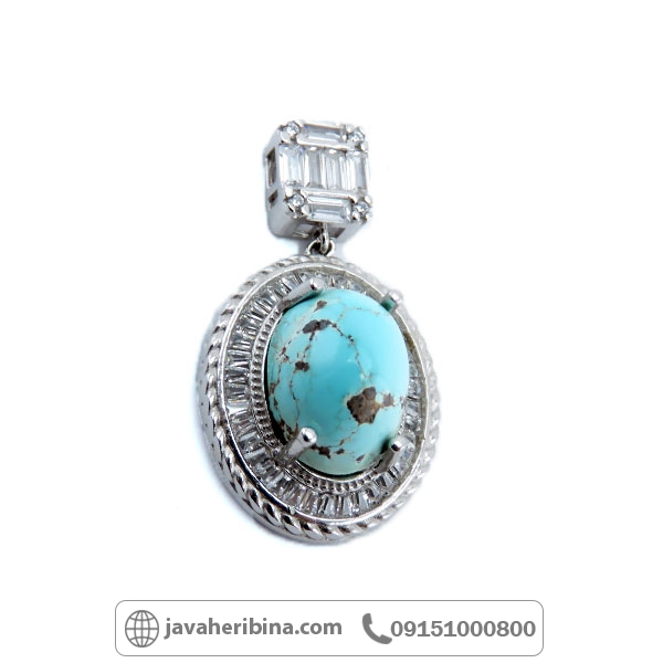 گردنبند فیروزه نیشابوری نقره زنانه بسیار زیبا _کد:34861