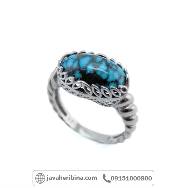 انگشتر فیروزه نیشابوری نقره زنانه _کد:34865