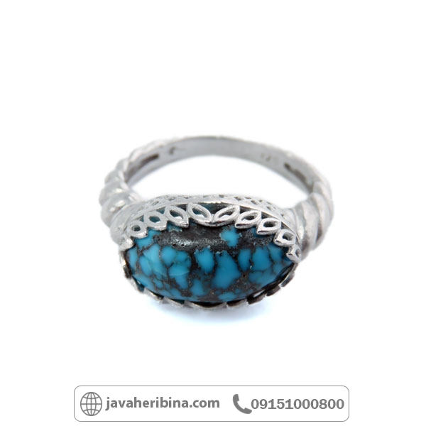 انگشتر فیروزه نیشابوری نقره زنانه _کد:34865