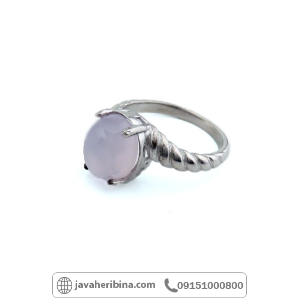 انگشتر عقیق یمنی کبود نقره زنانه _کد:34870