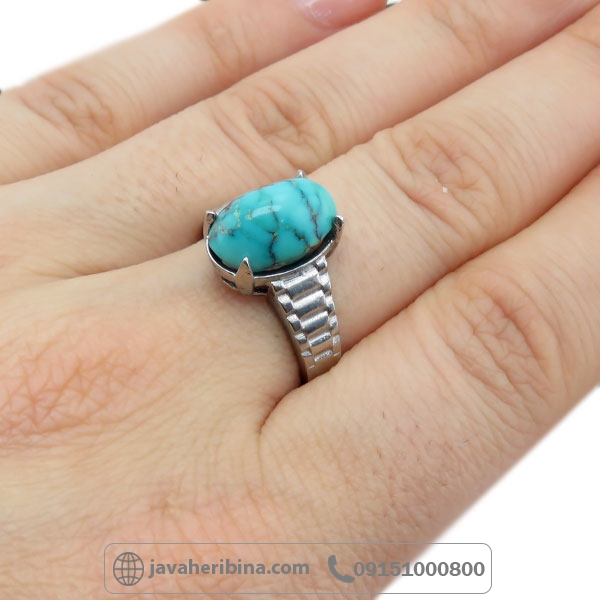 انگشتر فیروزه نقره زنانه _کد:34872