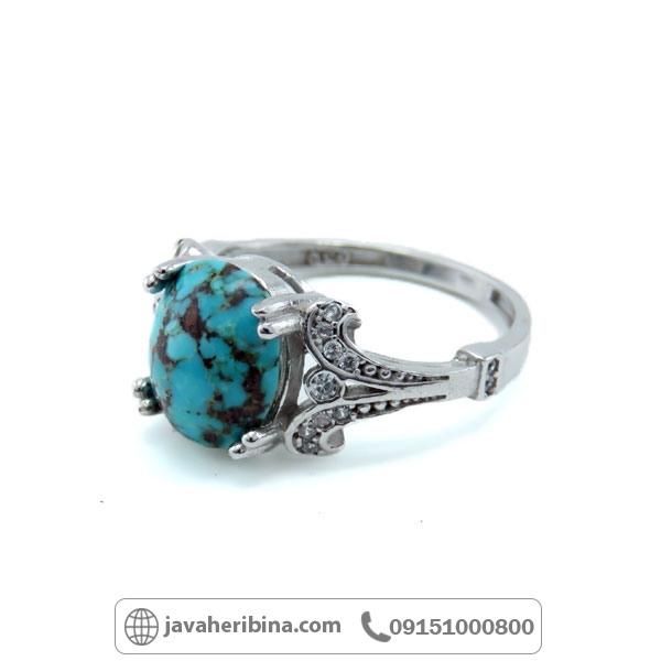 انگشتر فیروزه نقره زنانه بسیار زیبا _کد:34874