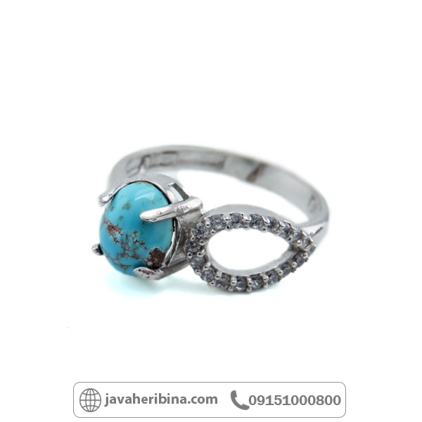 انگشتر فیروزه نقره زنانه _کد:34877