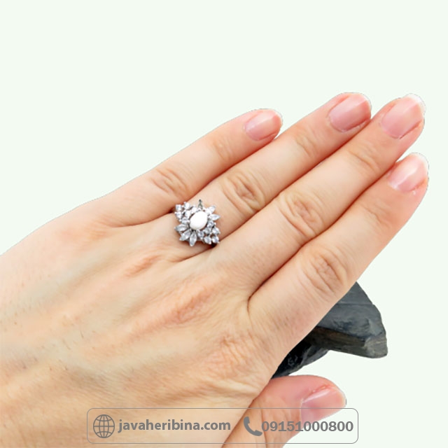 انگشتر خرمهره زنانه رودیوم _کد:34885