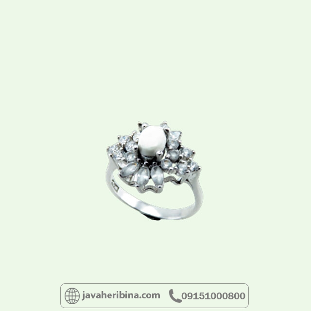 انگشتر خرمهره زنانه رودیوم _کد:34885