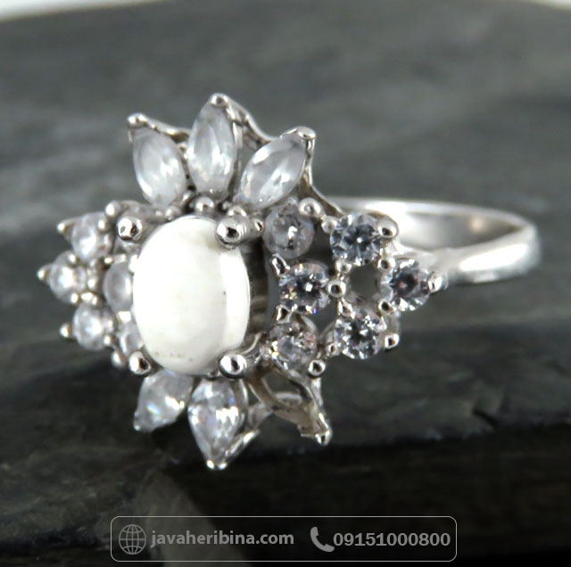 انگشتر خرمهره زنانه رودیوم _کد:34885