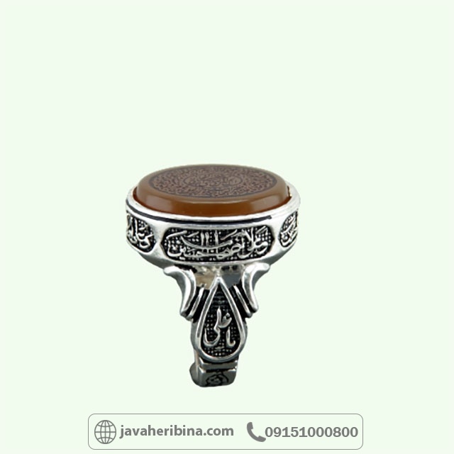 انگشتر عقیق قرمز نقره مردانه با حکاکی ناد علی _کد:34896